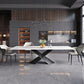 Modern Rectangle Sintered Stone Table Set 1/4/5 Pieces Dining Set 4 Pieces: Table, 3 Chairs Clearhalo 'Dining Room Sets' 'Dining Tables & Seating' 'dining_room_set' 'furn' 'furn_dining_room_set' 'Furniture' 'Kitchen & Dining Furniture' 5778433