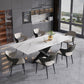 Modern Rectangle Sintered Stone Table Set 1/4/5 Pieces Dining Set Clearhalo 'Dining Room Sets' 'Dining Tables & Seating' 'dining_room_set' 'furn' 'furn_dining_room_set' 'Furniture' 'Kitchen & Dining Furniture' 5778434