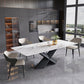 Modern Rectangle Sintered Stone Table Set 1/4/5 Pieces Dining Set Clearhalo 'Dining Room Sets' 'Dining Tables & Seating' 'dining_room_set' 'furn' 'furn_dining_room_set' 'Furniture' 'Kitchen & Dining Furniture' 5778435