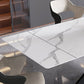 Modern Rectangle Sintered Stone Table Set 1/4/5 Pieces Dining Set Clearhalo 'Dining Room Sets' 'Dining Tables & Seating' 'dining_room_set' 'furn' 'furn_dining_room_set' 'Furniture' 'Kitchen & Dining Furniture' 5778439