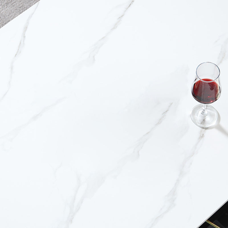 Modern Adjustable 1/4/5/7 Dining Table Set Rectangle Indoor Dinette Set in White Clearhalo 'Dining Room Sets' 'Dining Tables & Seating' 'dining_room_set' 'furn' 'furn_dining_room_set' 'Furniture' 'Kitchen & Dining Furniture' 5778448