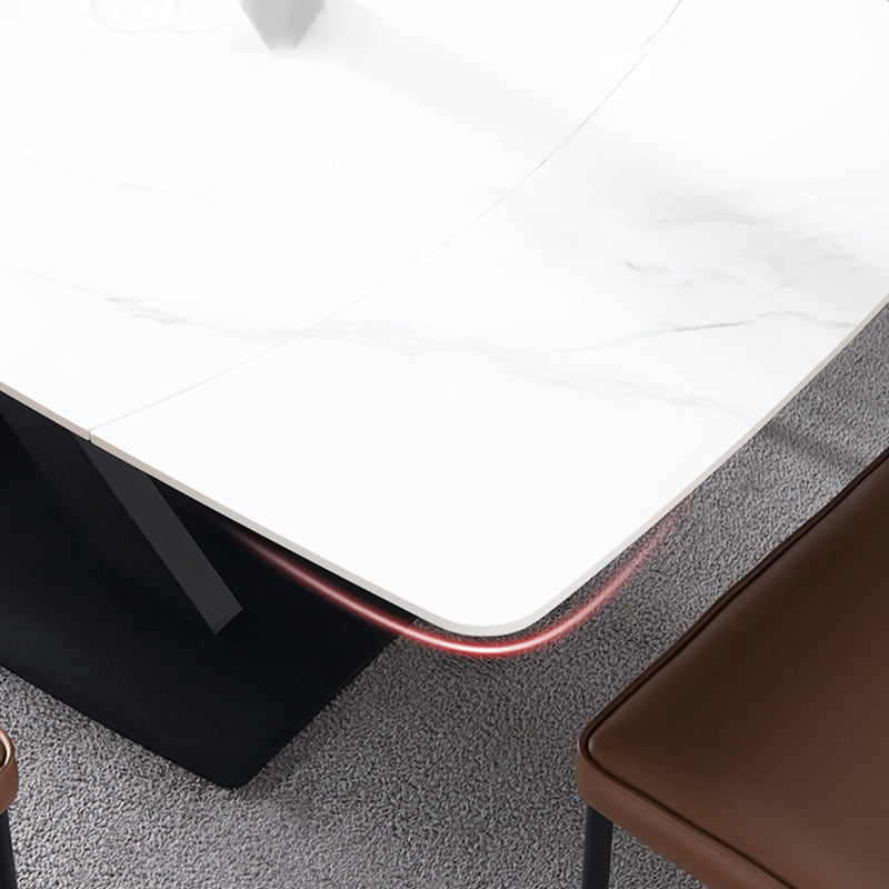 Modern Adjustable 1/4/5/7 Dining Table Set Rectangle Indoor Dinette Set in White Clearhalo 'Dining Room Sets' 'Dining Tables & Seating' 'dining_room_set' 'furn' 'furn_dining_room_set' 'Furniture' 'Kitchen & Dining Furniture' 5778450