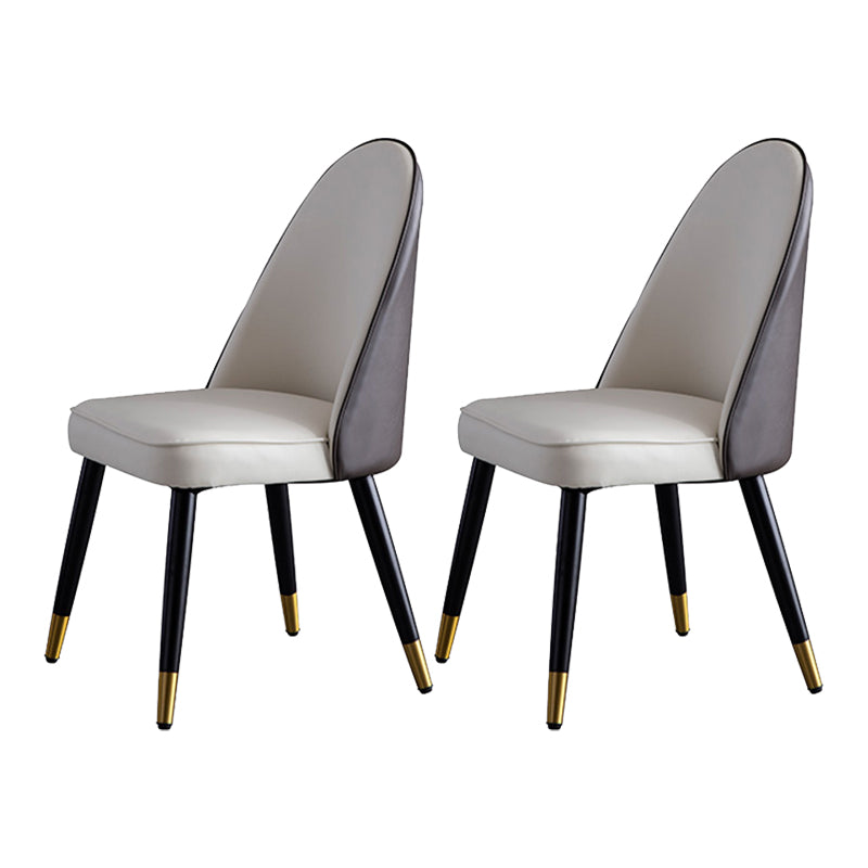 Contemporary Dining Set 1/2/5/7 Pcs White Stone Top Table with Faux Leather Chairs 2 White Chairs Clearhalo 'Dining Room Sets' 'Dining Tables & Seating' 'dining_room_set' 'furn' 'furn_dining_room_set' 'Furniture' 'Kitchen & Dining Furniture' 5778492