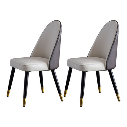 Contemporary Dining Set 1/2/5/7 Pcs White Stone Top Table with Faux Leather Chairs 2 White Chairs Clearhalo 'Dining Room Sets' 'Dining Tables & Seating' 'dining_room_set' 'furn' 'furn_dining_room_set' 'Furniture' 'Kitchen & Dining Furniture' 5778492
