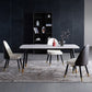 Contemporary Dining Set 1/2/5/7 Pcs White Stone Top Table with Faux Leather Chairs Clearhalo 'Dining Room Sets' 'Dining Tables & Seating' 'dining_room_set' 'furn' 'furn_dining_room_set' 'Furniture' 'Kitchen & Dining Furniture' 5778494