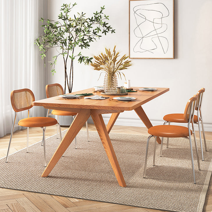 Rectangle Dining Set 1/2/5 Pcs Solid Wood Dining Table and Chairs Clearhalo 'Dining Room Sets' 'Dining Tables & Seating' 'dining_room_set' 'furn' 'furn_dining_room_set' 'Furniture' 'Kitchen & Dining Furniture' 5778618