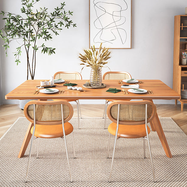 Rectangle Dining Set 1/2/5 Pcs Solid Wood Dining Table and Chairs Clearhalo 'Dining Room Sets' 'Dining Tables & Seating' 'dining_room_set' 'furn' 'furn_dining_room_set' 'Furniture' 'Kitchen & Dining Furniture' 5778625