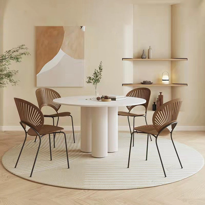 White Modern Table Set 1/2/3/5 Pcs Kitchen Table and Chairs with Metal Frame