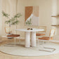 White Modern Table Set 1/2/3/5 Pcs Kitchen Table and Chairs with Metal Frame