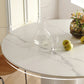 White Modern Table Set 1/2/3/5 Pcs Kitchen Table and Chairs with Metal Frame