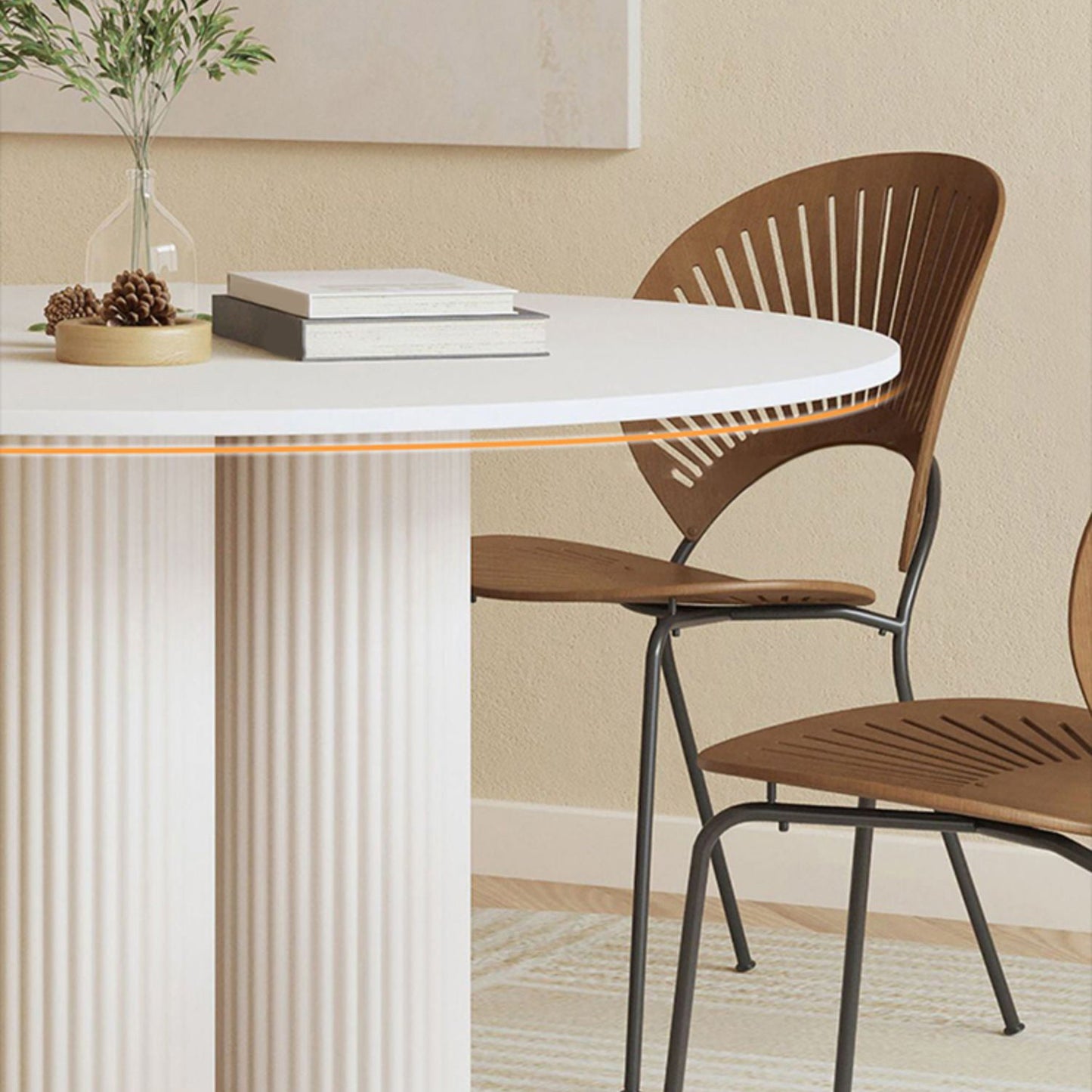 White Modern Table Set 1/2/3/5 Pcs Kitchen Table and Chairs with Metal Frame