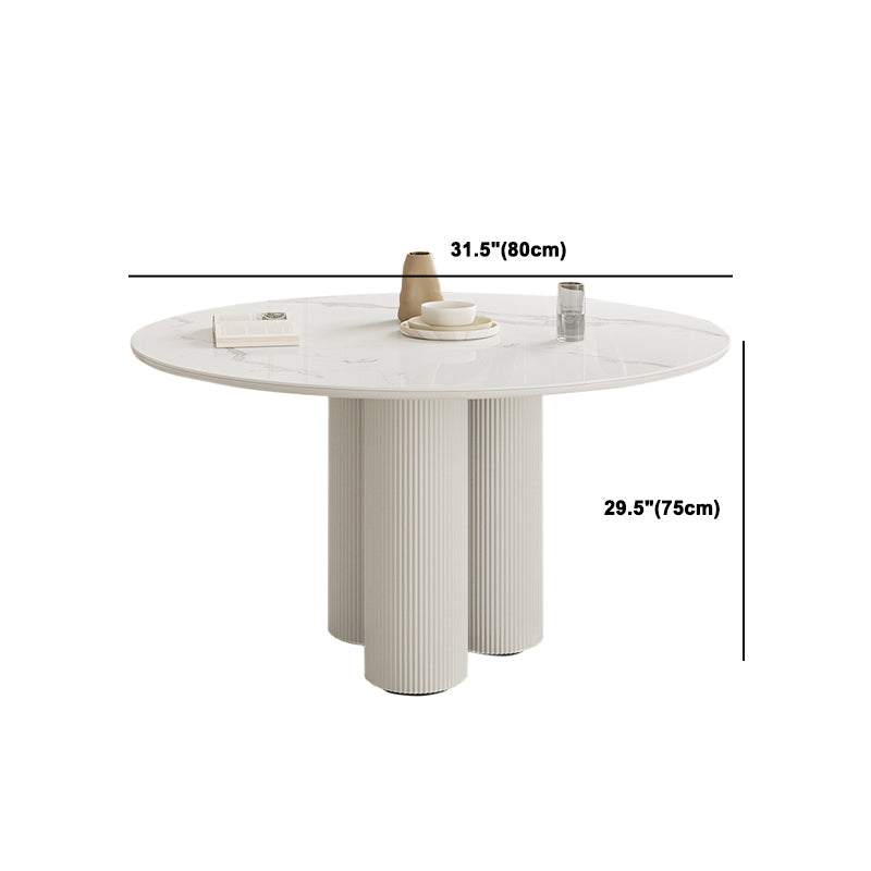 White Modern Table Set 1/2/3/5 Pcs Kitchen Table and Chairs with Metal Frame