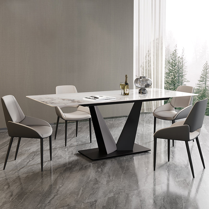 Set da tavolo di pietra sinterizzato moderno del rettangolo 1/4/5/7 pezzi set da pranzo