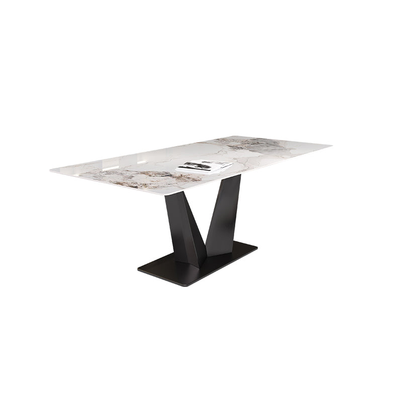 Set da tavolo di pietra sinterizzato moderno del rettangolo 1/4/5/7 pezzi set da pranzo