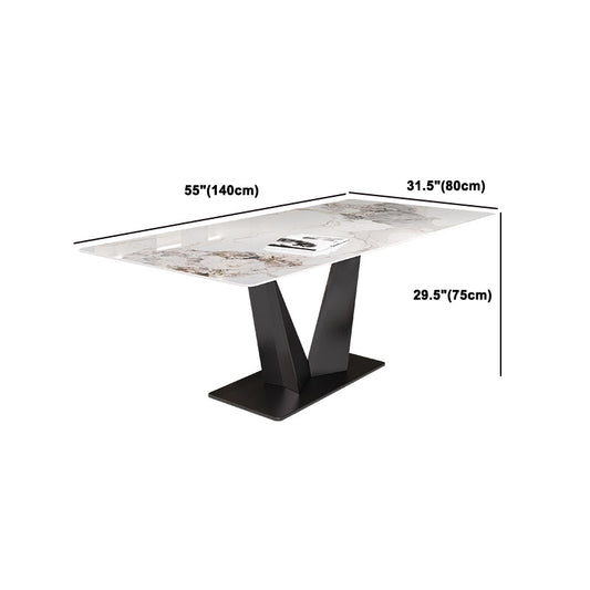 Ensemble de table en pierre fritté du rectangle moderne 1/4/5/7 pièces