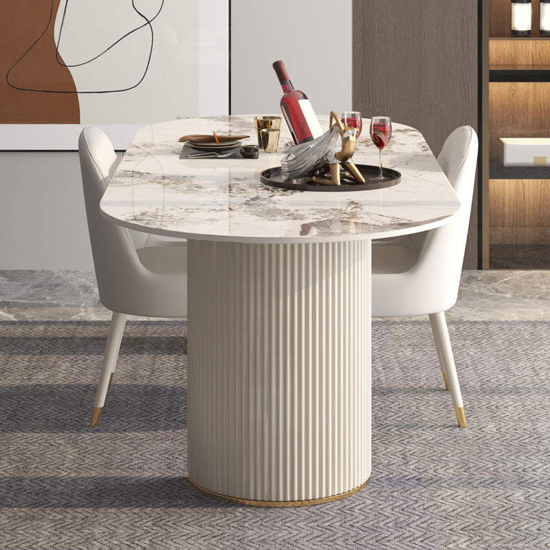 グラムスタイルの焼結ストーンダイニングセットオーバル1/3/4/5/7ピースダイニングセット