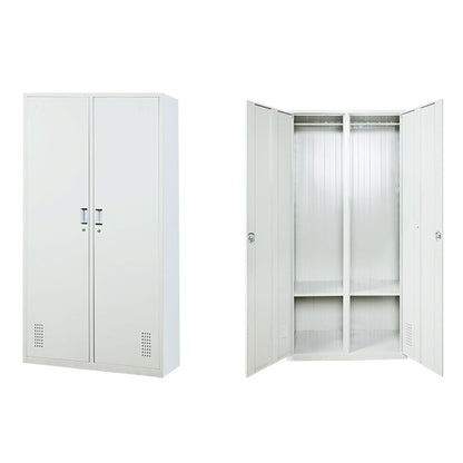 Modern Style Metal Wardrobe White Colour Freestanding Wardrobe Closet