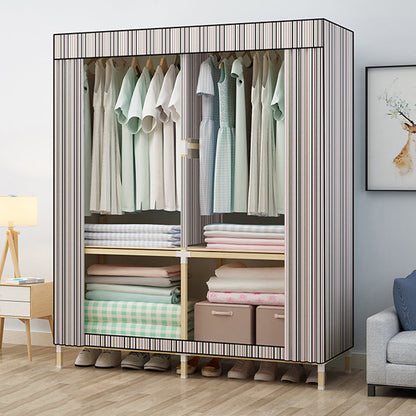 Contemporary Style Wardrobe Armoire Solid Wood Bedroom Wardrobe Closet with Shelves