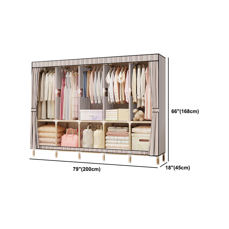 Contemporary Style Wardrobe Armoire Solid Wood Bedroom Wardrobe Closet with Shelves