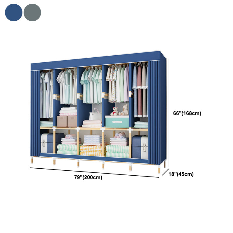 Contemporary Style Wardrobe Armoire Solid Wood Bedroom Wardrobe Closet with Shelves