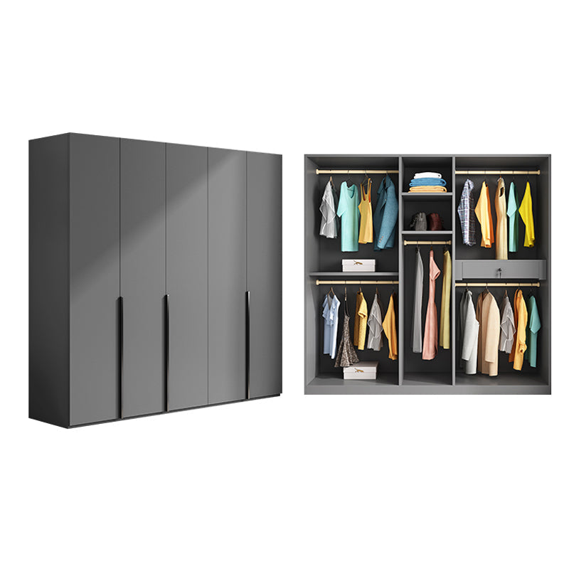 Armoire de couleur gris armoire en bois de chambre à coucher placard avec 1 tiroir