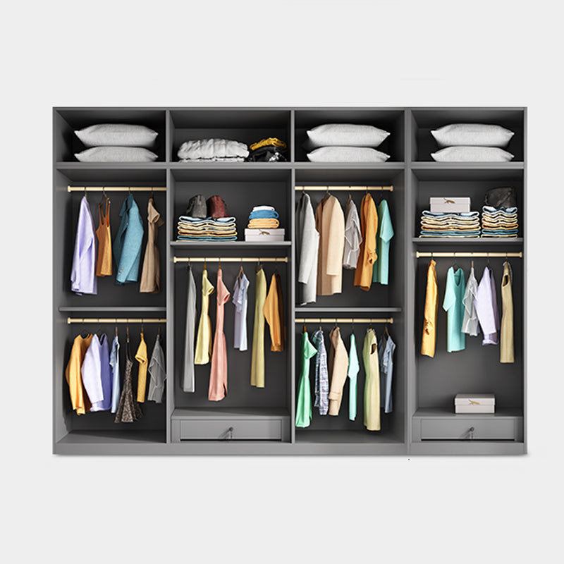 Armoire de couleur gris armoire en bois de chambre à coucher placard avec 1 tiroir