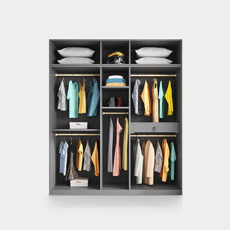 Armoire de couleur gris armoire en bois de chambre à coucher placard avec 1 tiroir