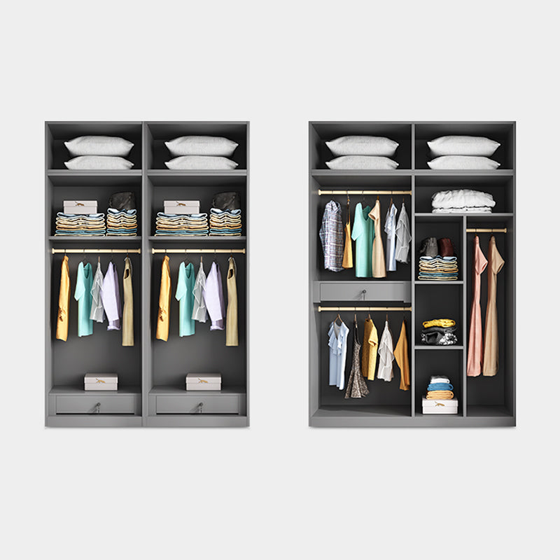 Armoire de couleur gris armoire en bois de chambre à coucher placard avec 1 tiroir