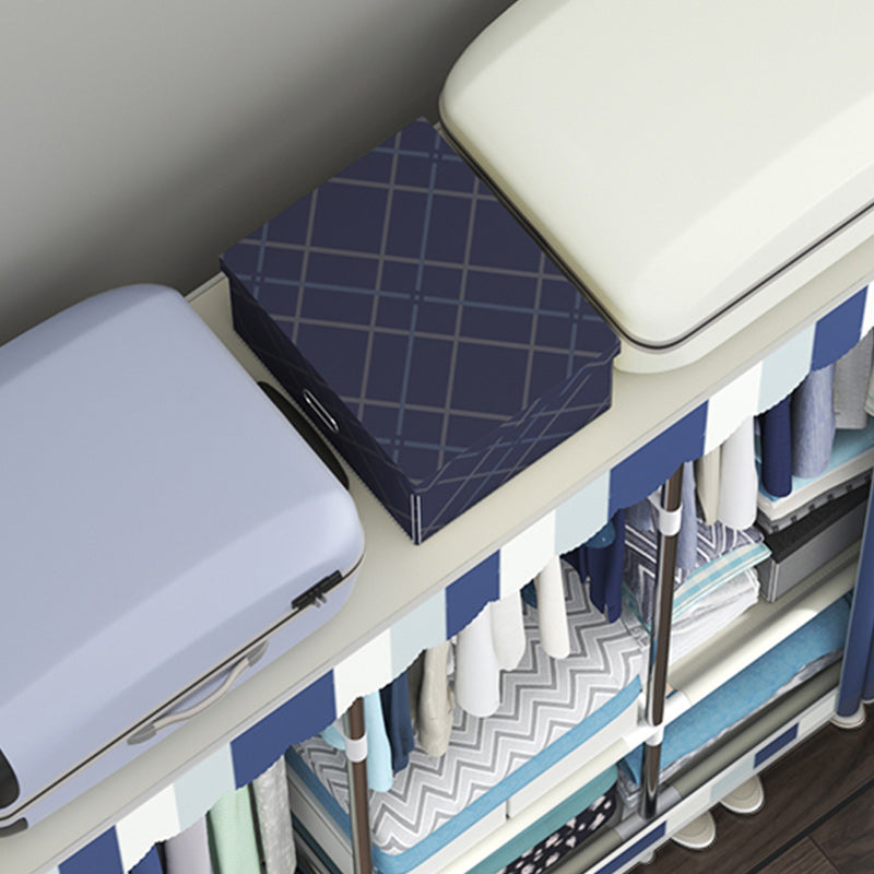 Armario de armario de dormitorio de metal de estilo contemporáneo con estantes