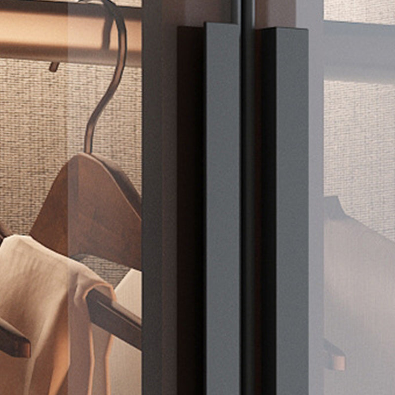 Hedendaagse stijl garderobe grijze kleur houten garderobe kast met planken