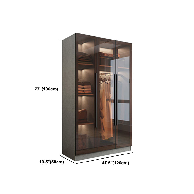 Hedendaagse stijl garderobe grijze kleur houten garderobe kast met planken