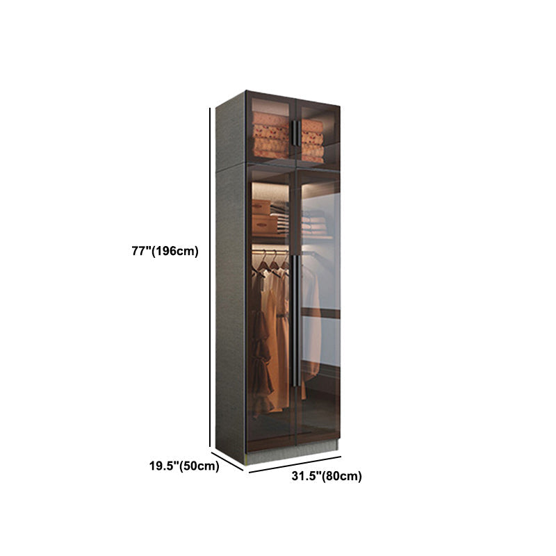 Hedendaagse stijl garderobe grijze kleur houten garderobe kast met planken