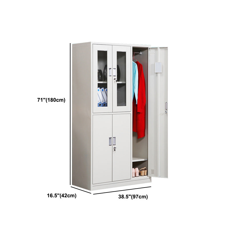 Hedendaagse stijl stalen garderobe witte kleur garderobe kast voor thuis