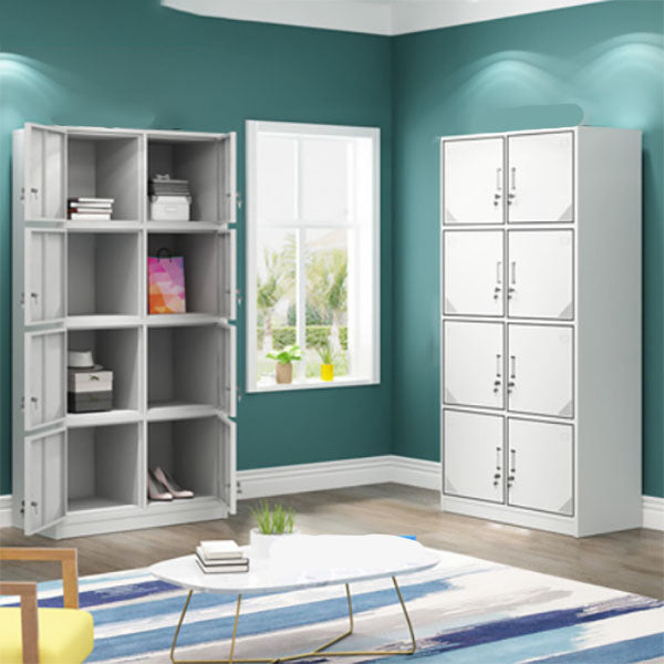 Contemporary Style Steel Wardrobe White Colour Wardrobe Closet with Lock