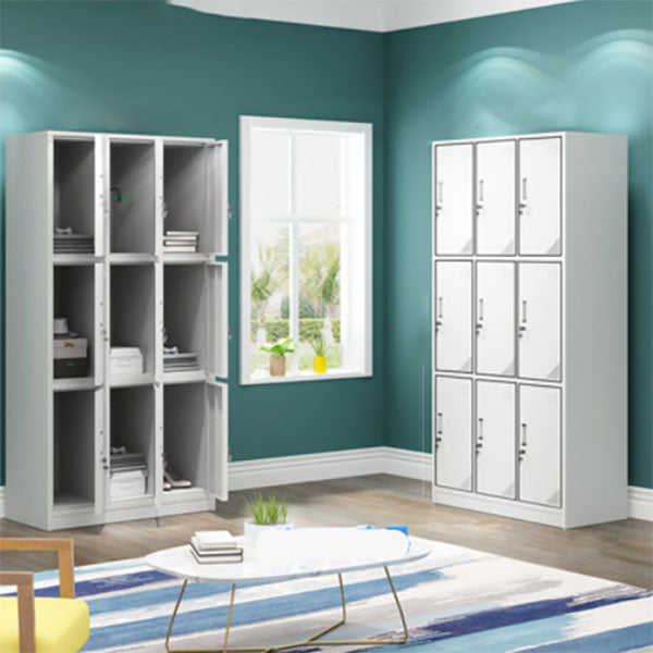 Contemporary Style Steel Wardrobe White Colour Wardrobe Closet with Lock