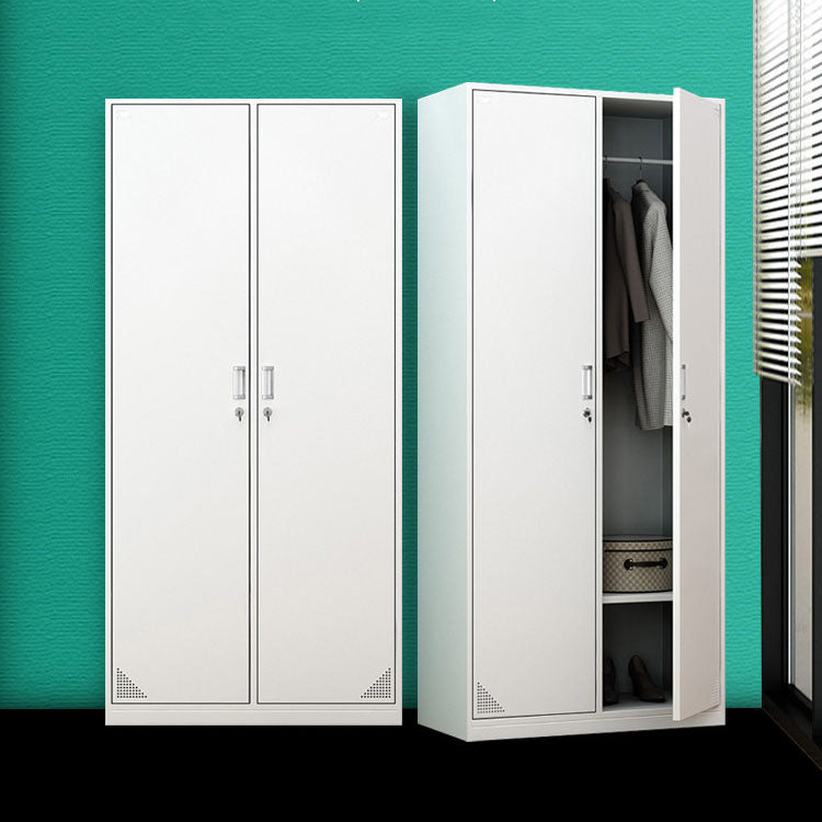 Contemporary Style Steel Wardrobe White Colour Wardrobe Closet with Lock