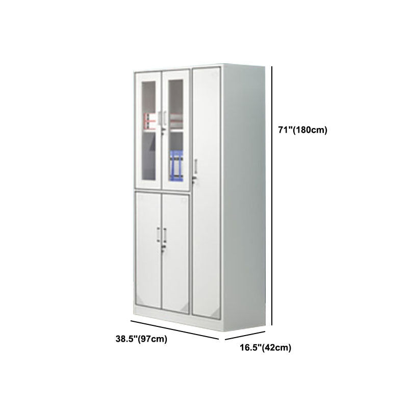 Contemporary Style Steel Wardrobe White Colour Wardrobe Closet with Lock