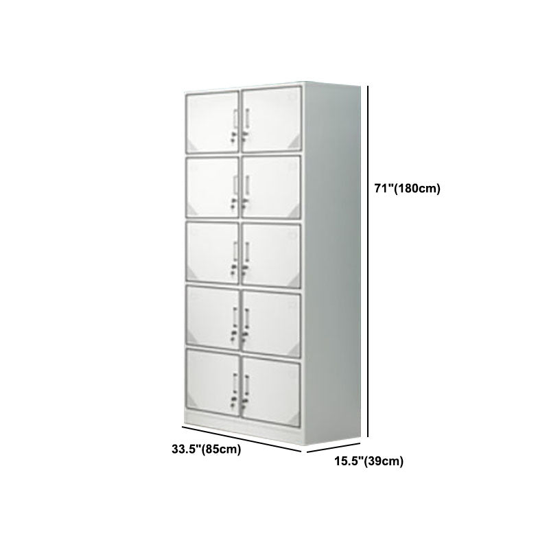 Contemporary Style Steel Wardrobe White Colour Wardrobe Closet with Lock
