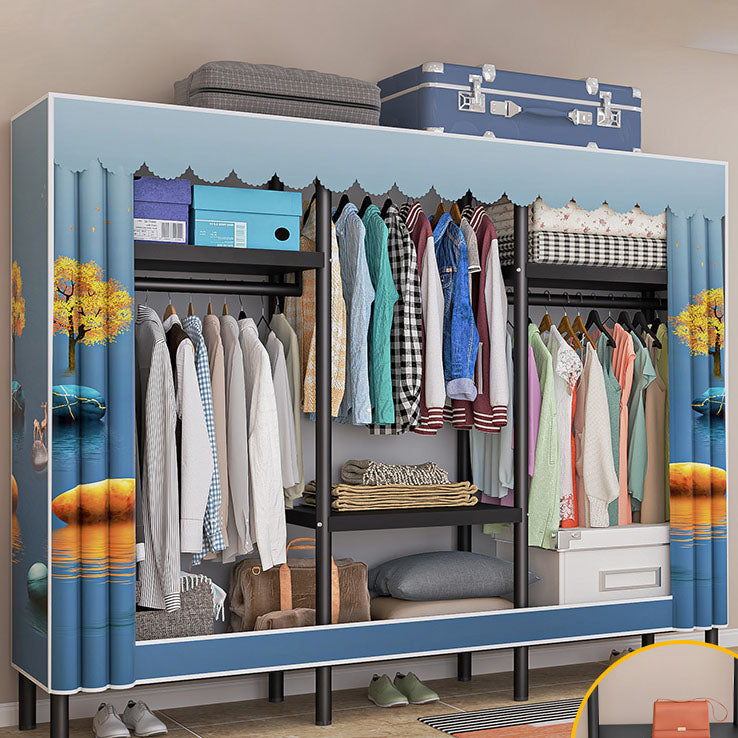 Contemporary Style Wardrobe 1 Door Steel Wardrobe Closet for Home