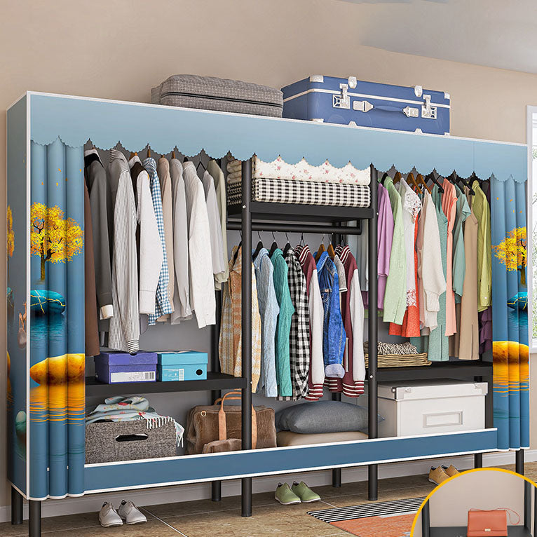 Contemporary Style Wardrobe 1 Door Steel Wardrobe Closet for Home