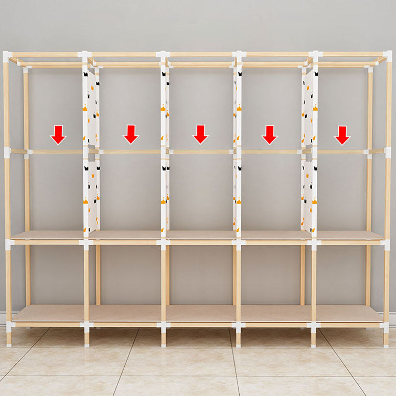 Hedendaagse stijl Solid Wood Garderobe 1-Drawer Garderobe Closet voor thuis