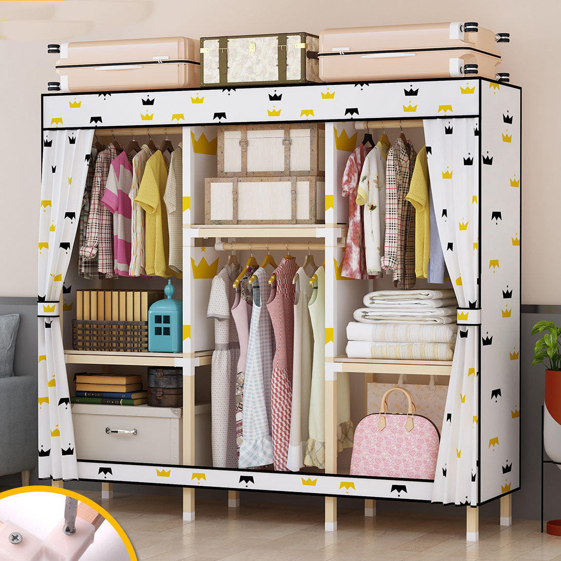 Hedendaagse stijl Solid Wood Garderobe 1-Drawer Garderobe Closet voor thuis