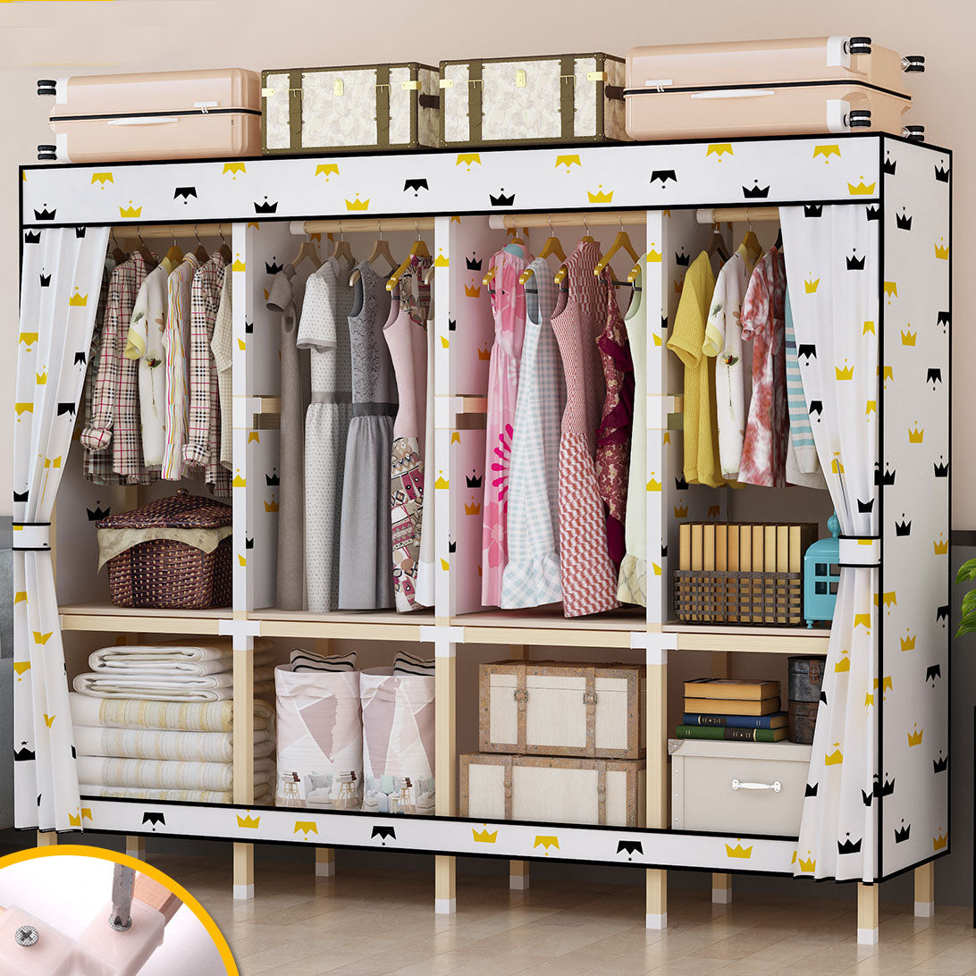 Hedendaagse stijl Solid Wood Garderobe 1-Drawer Garderobe Closet voor thuis