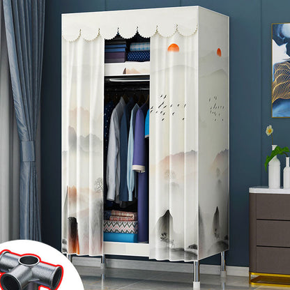 Contemporary Style Steel Wardrobe 2 Shelves Wardrobe Closet for Home