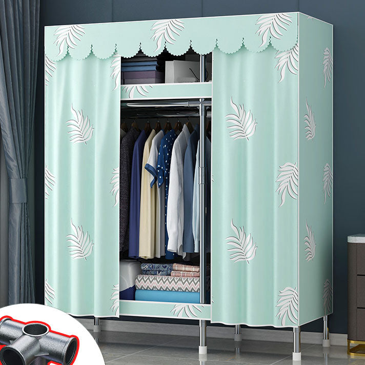 Contemporary Style Steel Wardrobe 2 Shelves Wardrobe Closet for Home