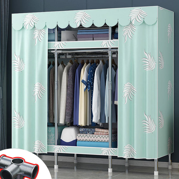 Contemporary Style Steel Wardrobe 2 Shelves Wardrobe Closet for Home