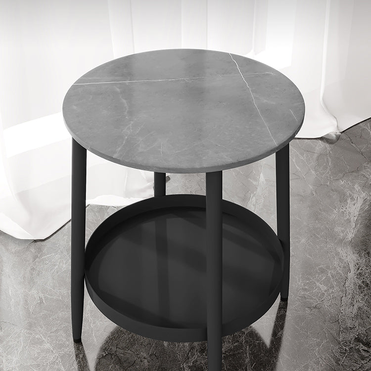 19,7 "H Cabinet de chevet pierre et table de nuit en métal avec étagère