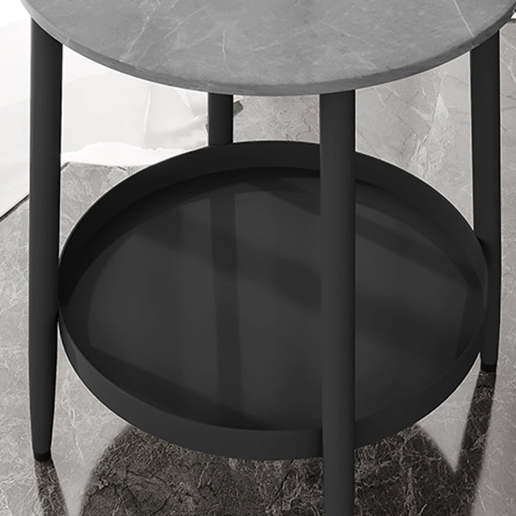 19,7 "H Cabinet de chevet pierre et table de nuit en métal avec étagère