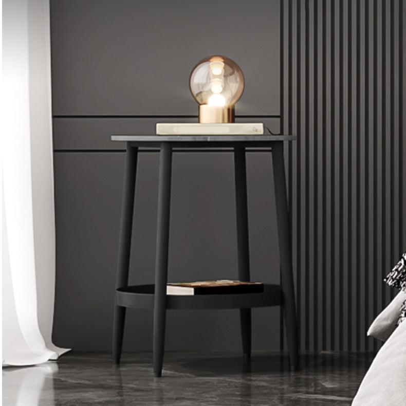 Cabinete de cabecera de 19.7 "H Piedra y mesita de noche con estante