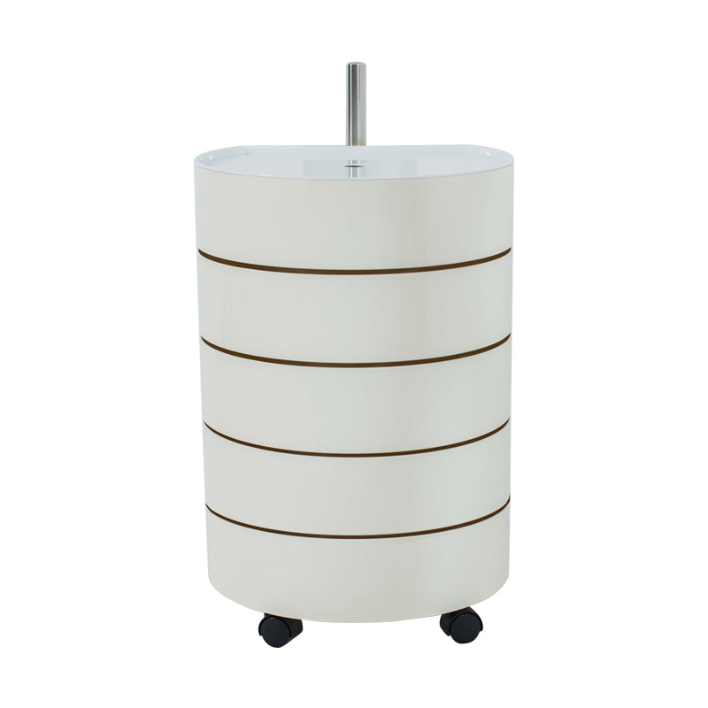 Tavolo da notte di plastica scandinava da 15 "a 4-scaffali larghi